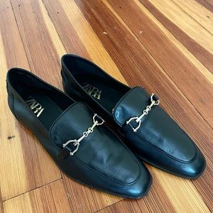 Zara Buckled Leather Loafers